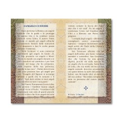 Biglietto con biografia e preghiera all'Angelo Custode