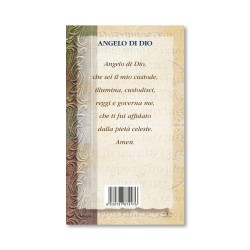 Biglietto con biografia e preghiera all'Angelo Custode