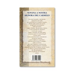 Biglietto con biografia e preghiera alla Madonna del Carmelo