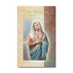 Biglietto con biografia e preghiera al Cuore Immacolato di Maria