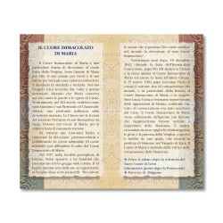 Biglietto con biografia e preghiera al Cuore Immacolato di Maria