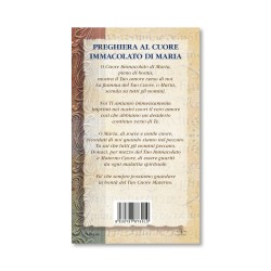 Biglietto con biografia e preghiera al Cuore Immacolato di Maria