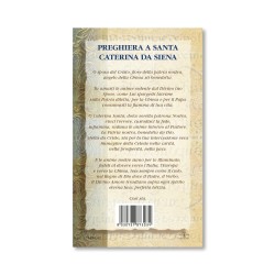 Biglietto con biografia e preghiera a Santa Caterina