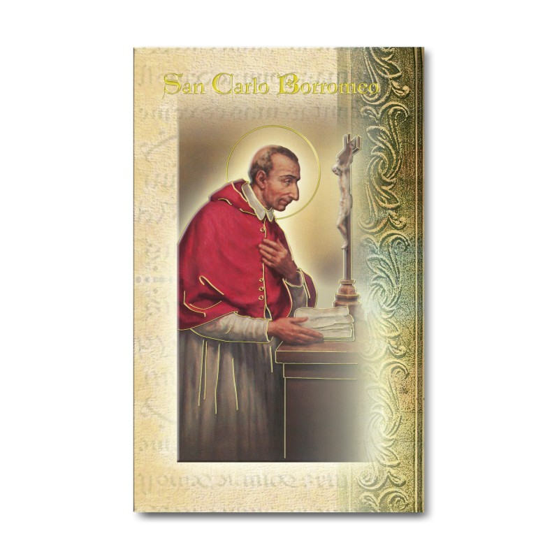 Biglietto con biografia e preghiera a San Carlo Borromeo Biglietto con biografia e preghiera a San Carlo Borromeo