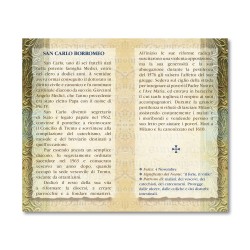 Biglietto con biografia e preghiera a San Carlo Borromeo