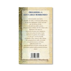 Biglietto con biografia e preghiera a San Carlo Borromeo