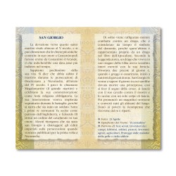 Biglietto con biografia e preghiera a San Giorgio