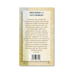 Biglietto con biografia e preghiera a San Giorgio