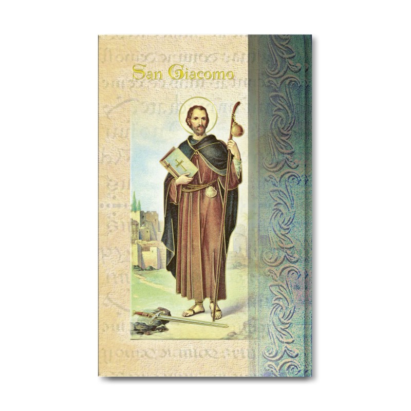 Biglietto con biografia e preghiera a San Giacomo Biglietto con biografia e preghiera a San Giacomo