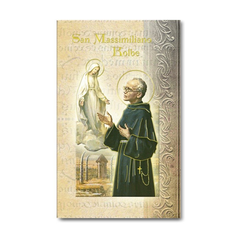 Biglietto con biografia e preghiera a San Massimiliano Kolbe Biglietto con biografia e preghiera a San Massimiliano Kolbe