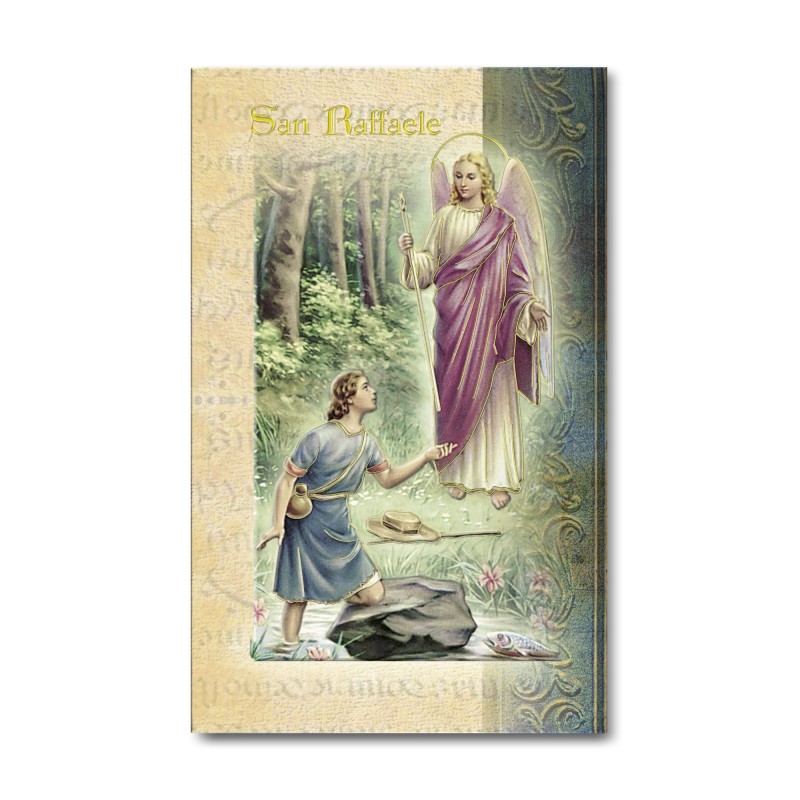 Biglietto con biografia e preghiera a San Raffaele Biglietto con biografia e preghiera a San Raffaele