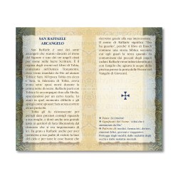 Biglietto con biografia e preghiera a San Raffaele