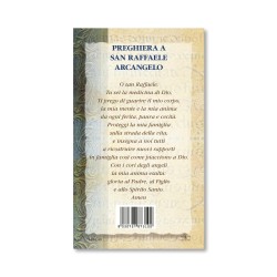 Biglietto con biografia e preghiera a San Raffaele