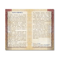 Biglietto con biografia e preghiera a Santa Veronica