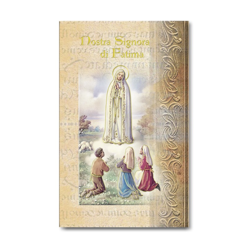 Biglietto con biografia e preghiera alla Madonna di Fatima Biglietto con biografia e preghiera alla Madonna di Fatima