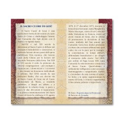 Biglietto con biografia e preghiera al Sacro Cuore di Gesù