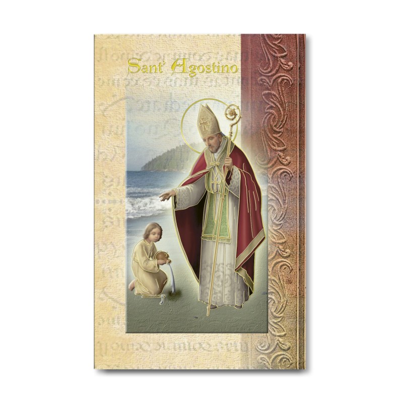 Biglietto con biografia e preghiera a Sant'Agostino Biglietto con biografia e preghiera a Sant'Agostino