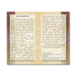 Biglietto con biografia e preghiera a Sant'Agostino