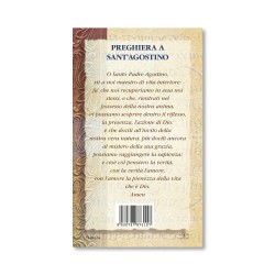 Biglietto con biografia e preghiera a Sant'Agostino