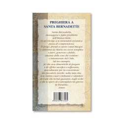 Biglietto con biografia e preghiera a Santa Bernadette