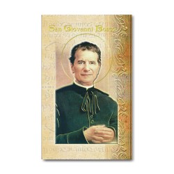 Biglietto con biografia e preghiera a San Giovanni Bosco
