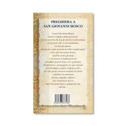 Biglietto con biografia e preghiera a San Giovanni Bosco