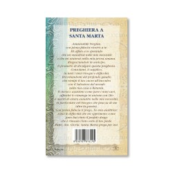 Biglietto con biografia e preghiera a Santa Marta