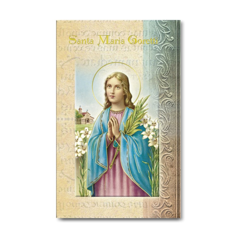 Biglietto con biografia e preghiera a Santa Maria Goretti Biglietto con biografia e preghiera a Santa Maria Goretti