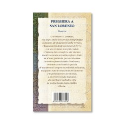 Biglietto con biografia e preghiera a San Lorenzo