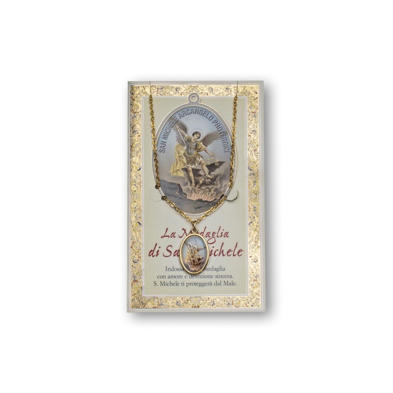Biglietto con medaglia e preghiera San Michele Biglietto con medaglia e preghiera San Michele