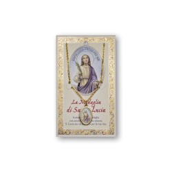 Biglietto con medaglia e preghiera Santa Lucia