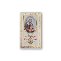Biglietto con medaglia e preghiera Sant'Anna