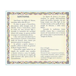 Biglietto con medaglia e preghiera Sant'Anna