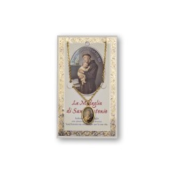 Biglietto con medaglia e preghiera Sant'Antonio