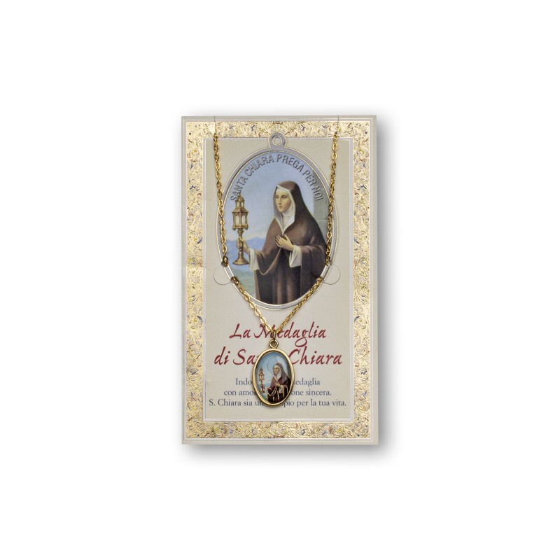 Biglietto con medaglia e preghiera Santa Chiara Biglietto con medaglia e preghiera Santa Chiara