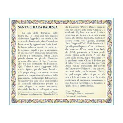 Biglietto con medaglia e preghiera Santa Chiara