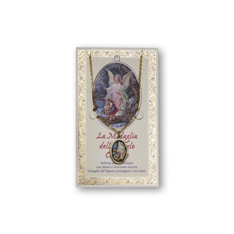 Biglietto con medaglia e preghiera Angelo Custode Biglietto con medaglia e preghiera Angelo Custode