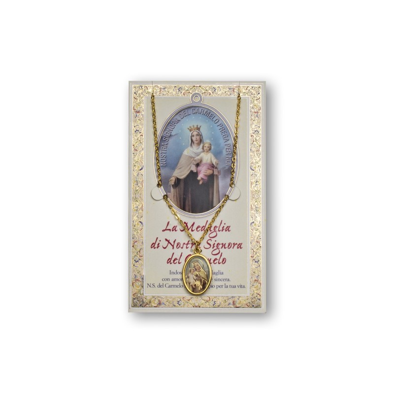 Biglietto con medaglia e preghiera Madonna del Carmelo Biglietto con medaglia e preghiera Madonna del Carmelo