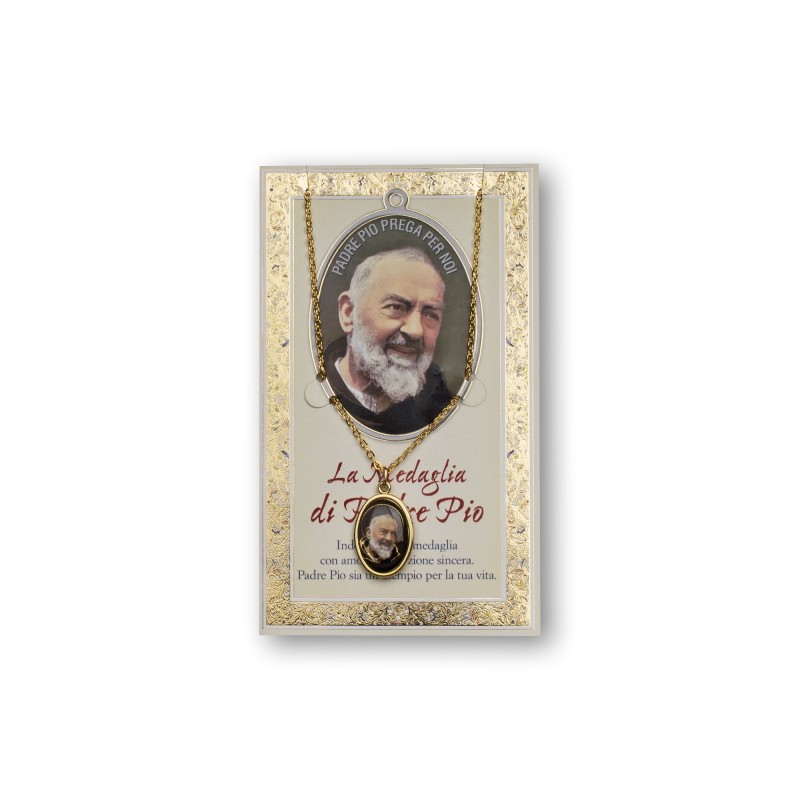 Biglietto con medaglia e preghiera Padre Pio Biglietto con medaglia e preghiera Padre Pio