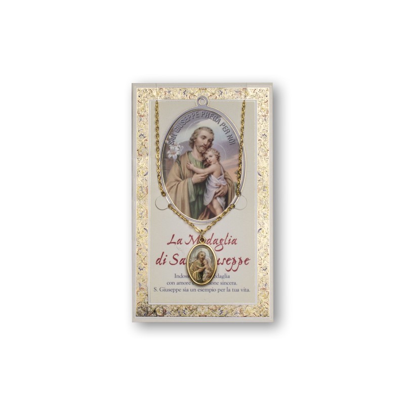 Biglietto con medaglia e preghiera San Giuseppe Biglietto con medaglia e preghiera San Giuseppe