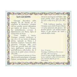 Biglietto con medaglia e preghiera San Giuseppe