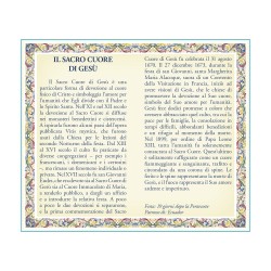 Biglietto con medaglia e preghiera Sacro Cuore di Gesù