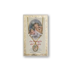 Biglietto con medaglia e preghiera Angelo Custode