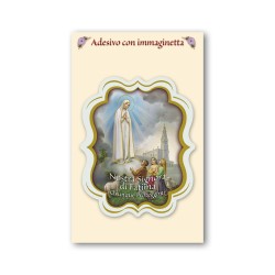 Cartoncini adesivi sagomati con cornice in oro a caldo della Madonna di Fatima