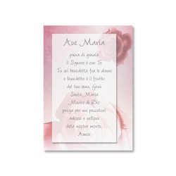 Cartoncino semplice in carta perlata con la preghiera Ave Maria