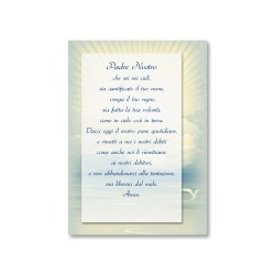 Cartoncino semplice in carta perlata con la preghiera Padre Nostro