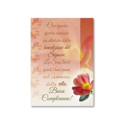 Cartoncino semplice in carta perlata con il messaggio di benedizione per il compleanno