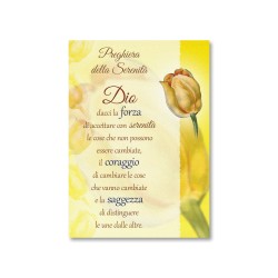 Cartoncino semplice in carta perlata con la Preghiera della Serenità