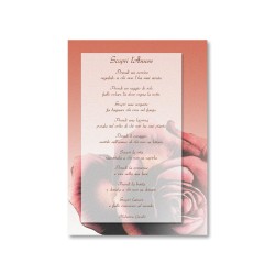 Cartoncino semplice in carta perlata con il testo Scopri l'amore
