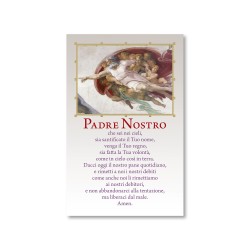 Cartoncino in pergamena del Padre Nostro con dettagli in oro a caldo
